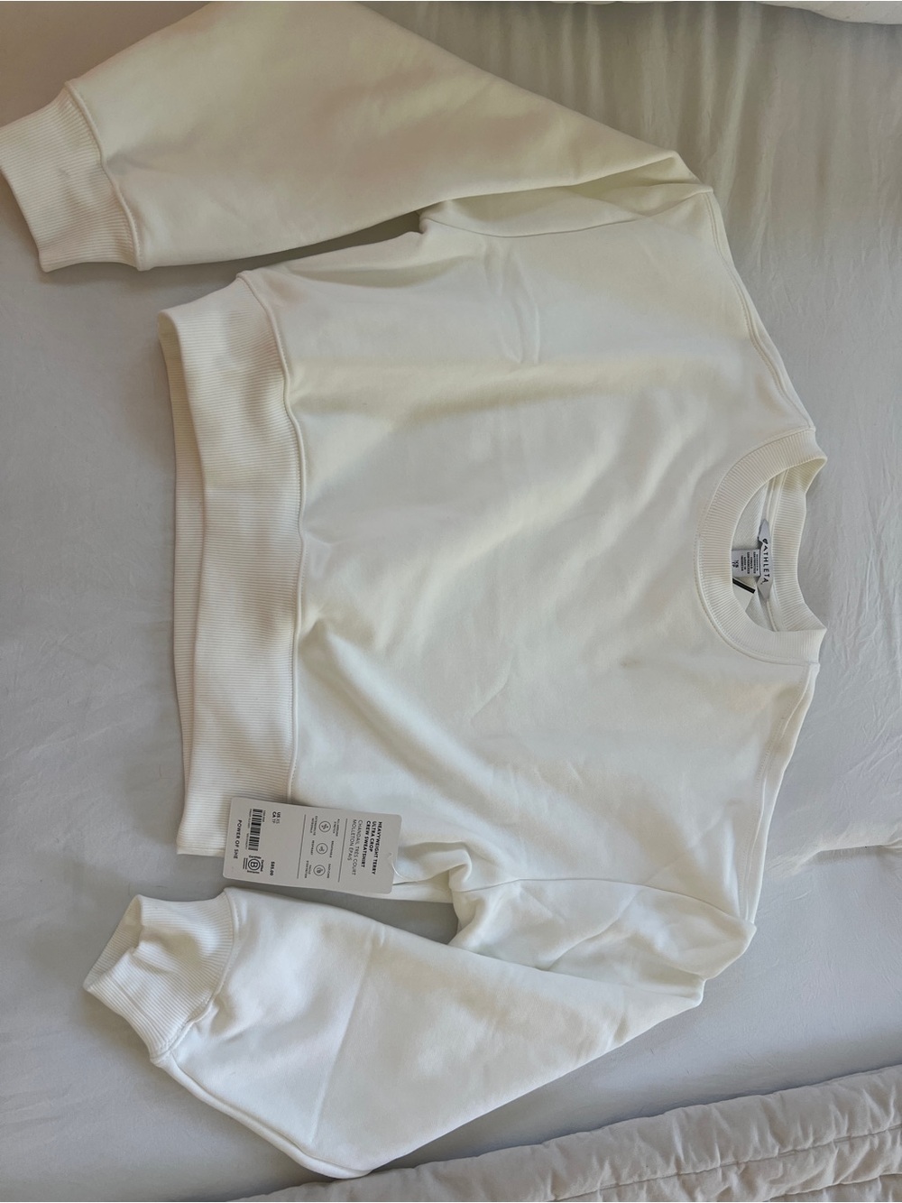 Classic White Crewneck Sweater, XS